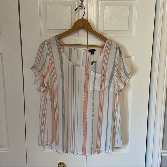 Torrid NWT Abbey Georgette Button Back Short Sleeve Blouse 1X - Picture 5 of 13